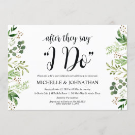 緑の草木は結婚式のブランチの招待状カードを掲示します 招待状