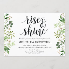 緑の草木は結婚式のブランチの招待状カードを掲示します 招待状