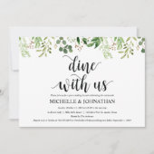 緑の草木は結婚式のブランチの招待状カードを掲示します 招待状 (正面)