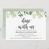 緑の草木は結婚式のブランチの招待状カードを掲示します 招待状 (正面/裏面)