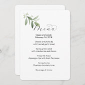 緑の草木を搭載する結婚式メニュー メニュー (正面/裏面)