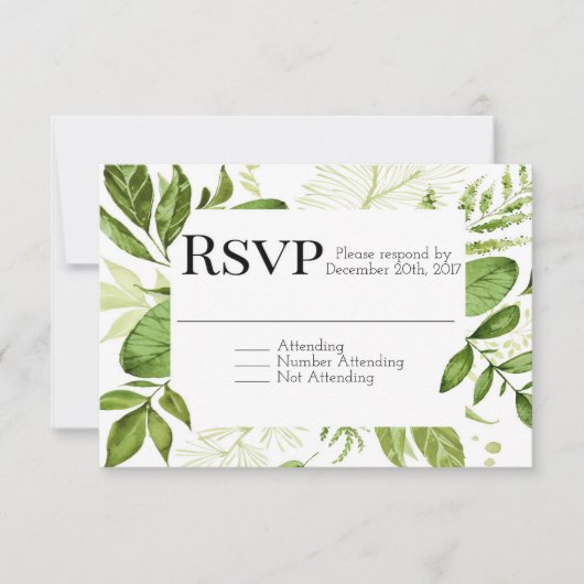 緑の草木RSVPのRSVPを結婚する葉RSVP RSVP (正面)