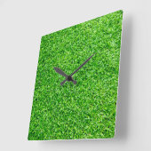 緑の草 スクエア壁時計 (傾斜)