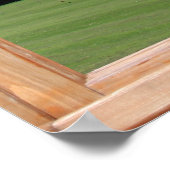 緑の草、木、青い空の窓フェイクビュー ポスター (角)