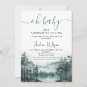 緑の荒野が冒険を始める赤ちゃんシャワー 招待状 (正面)