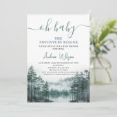 緑の荒野が冒険を始める赤ちゃんシャワー 招待状 (スタンド正面)