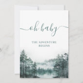 緑の荒野が冒険を始める赤ちゃんシャワー 招待状 (裏面)