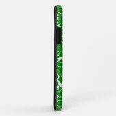 緑の華美な花のダマスク織パターン Case-Mate iPhoneケース (裏面/右)