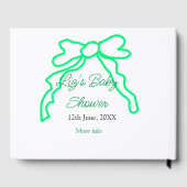 緑の落書きベビーシャワーを追加の名前の日付モダー ゲストブック (裏面)