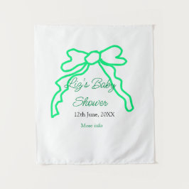 緑の落書きベビーシャワーを追加の名前の日付モダー タペストリー