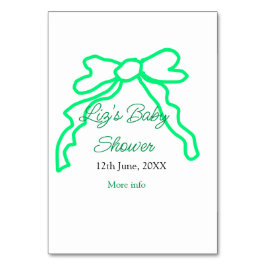 緑の落書きベビーシャワーを追加の名前の日付モダー テーブルナンバー