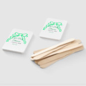 緑の落書きベビーシャワーを追加の名前の日付モダー ハンドファン (組立なし)