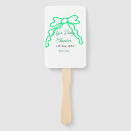 緑の落書きベビーシャワーを追加の名前の日付モダー ハンドファン