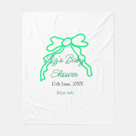 緑の落書きベビーシャワーを追加の名前の日付モダー フリースブランケット
