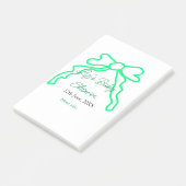 緑の落書きベビーシャワーを追加の名前の日付モダー ポストイット (アングル)