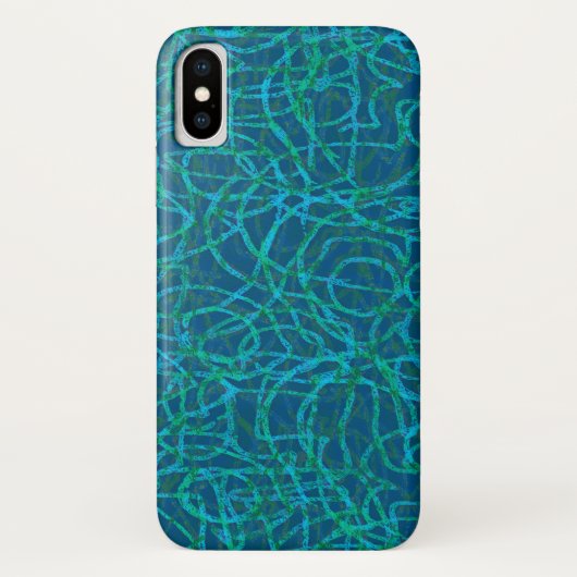 緑の落書き線のパターン Case-Mate iPhoneケース (裏面)