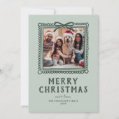 緑の落書き　フォトフレーム　クリスマス シーズンカード (正面)