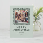 緑の落書き　フォトフレーム　クリスマス シーズンカード (スタンド正面)