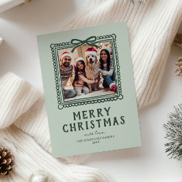 緑の落書き　フォトフレーム　クリスマス シーズンカード
