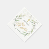 緑の葉がバプテスマを越える スタンダードカクテルナプキン (角)