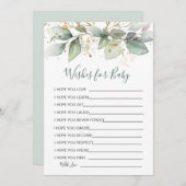 緑の葉がベビーシャワーの試合を願う 招待状 (正面/裏面)