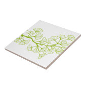 緑の葉が付いているイチョウの木 タイル (側面)