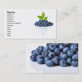 緑の葉が付いているブルーベリー 名刺 (正面/裏面)