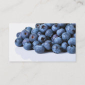 緑の葉が付いているブルーベリー 名刺 (裏面)