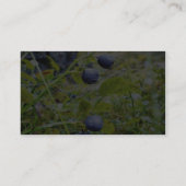 緑の葉が付いているブルーベリー 名刺 (裏面)