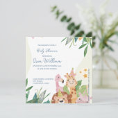 緑の葉が可愛いサファリ動物テーマ赤ちゃんシャワー (スタンド正面)