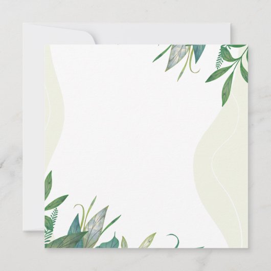 緑の葉が可愛いサファリ動物テーマ赤ちゃんシャワー (裏面)