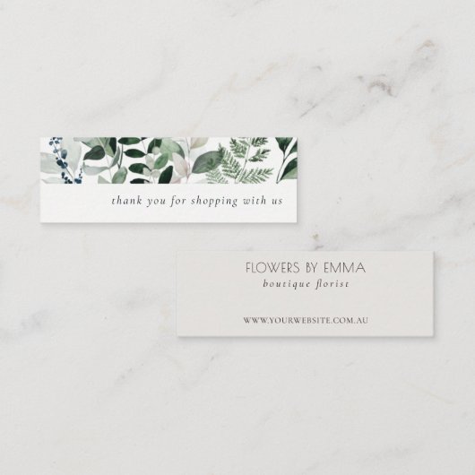 緑の葉が多い熱帯の葉のご注文 スキニー名刺 (正面/裏面)