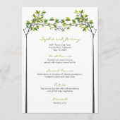 緑の葉が結んだ愛の木結婚夏 メニュー (正面)