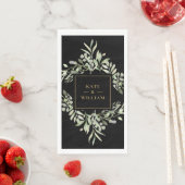 緑の葉が黒と金ゴールド結婚の紙 (インサイチュ)