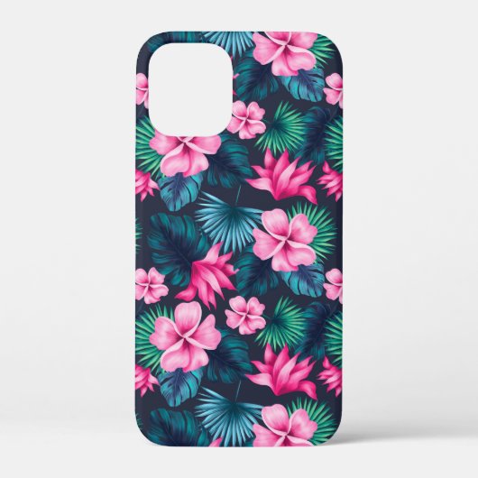 緑の葉とピンクの花の模様-79066 Case-Mate iPhoneケース (裏面)