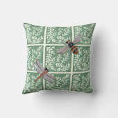 緑の葉と授粉者柄のクッション クッション (裏面)