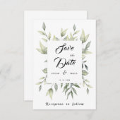 緑の葉と枝水の色 セーブザデート (正面/裏面)