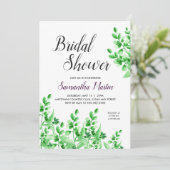 緑の葉と梅 | 書道ブライダルシャワー 招待状 (スタンド正面)