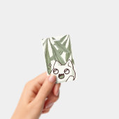 緑の葉と猫 | ペット好き | 自然に帰る バッジ (手持ち)