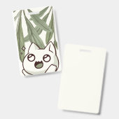 緑の葉と猫 | ペット好き | 自然に帰る バッジ (正面＆裏面)