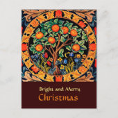 緑の葉と花のあるオレンジの木 ポストカード (正面)