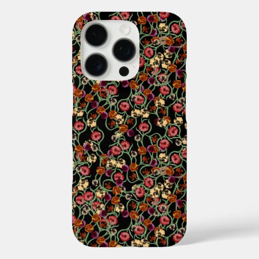 緑の葉と輝く花柄 Case-Mate iPhoneケース (裏面)