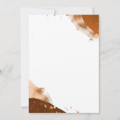 緑の葉と銅のモダン箔結婚 招待状 (裏面)