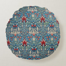 緑の葉に花柄の青い背景