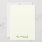 緑の葉のイニシャル結婚のカップルのシャワー 招待状 (裏面)