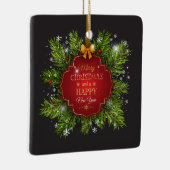 緑の葉のオーナメントのクリスマス|のオーナメント セラミックオーナメント (右)