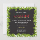 緑の葉のオーナメント クリスマス パーティー | 招待状 (裏面)