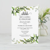 緑の葉のサプライズ婚約パーティ 招待状 (スタンド正面)
