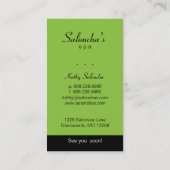 緑の葉のサロンのスパの名刺 名刺 (裏面)