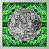 緑の葉のシダのフレーム独自の写真を作成 ポスター (正面)